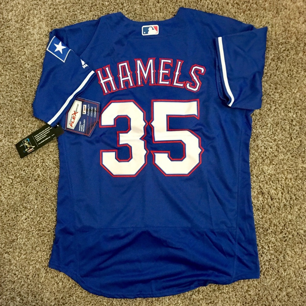Men’s Hamels Rangers Flex Base Jersey Size L / 44